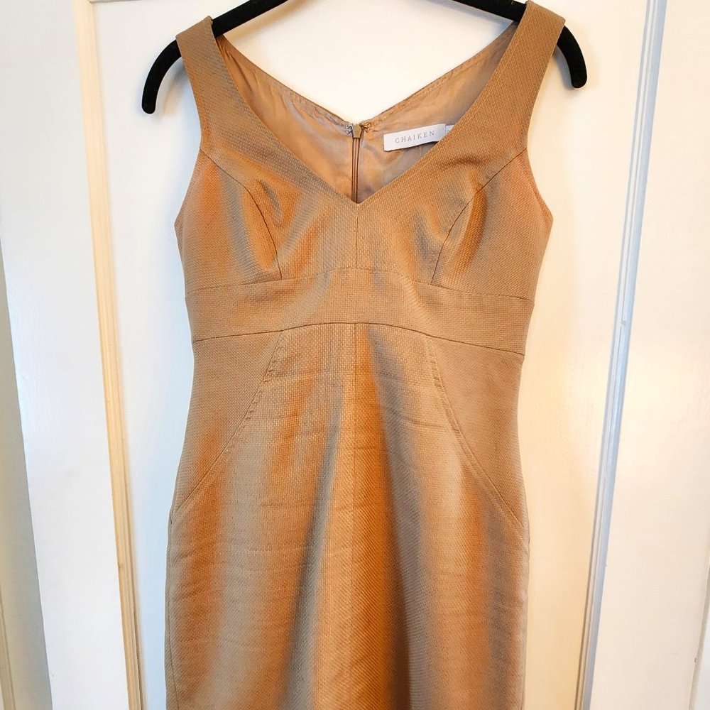 Gorgeous Chaiken Caroline Shift Dress - LINEN & COTTON (rare!) - Wheat, Size 2